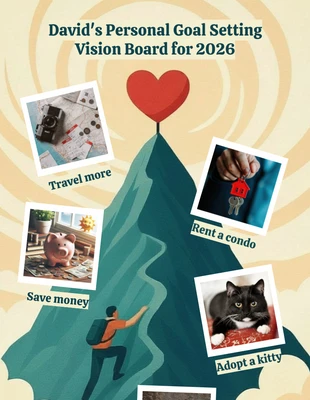 Free Template: Modello di bacheca di visione di montagna per la definizione degli obiettivi