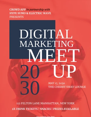 premium  Template: Poster della conferenza sul marketing digitale