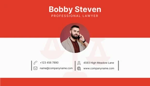 White And Red Simple Lawyer Business Card - Seite 2