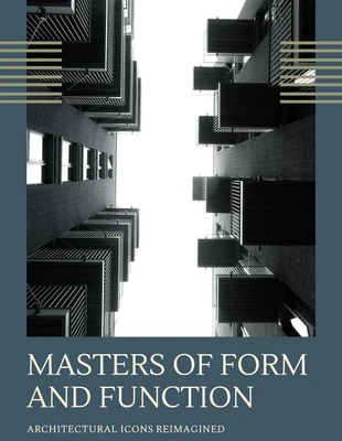 premium  Template: Teal Modern Geometric Architecture Book Cover