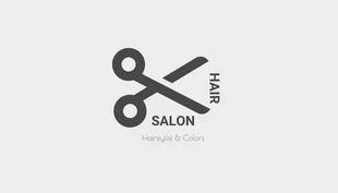 Free  Template: Simple Modern Hair Salon Business Card