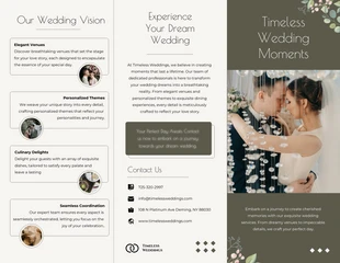 premium  Template: Simple Cream Wedding Tri-fold Brochure