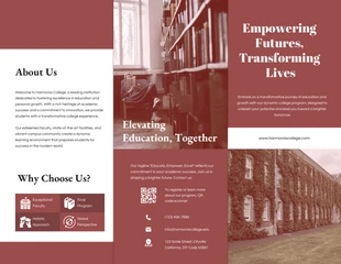 premium  Template: Red And White Minimalist College Trifold Brochure