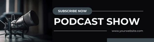 Free  Template: Schwarzer Minimalist Podcast Show Youtube Banner
