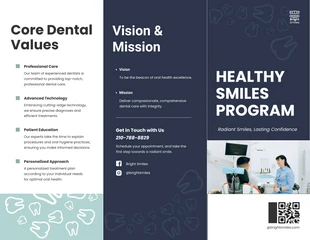 business  Template: Mintgraue ikonische dreifach gefaltete Dentalbroschüre