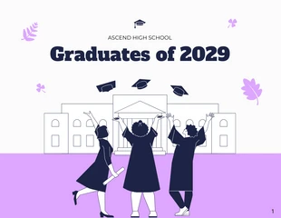 Free  Template: White and Purple Illustration Graduation Presentation