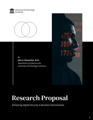 Free  Template: Black White Research Proposal