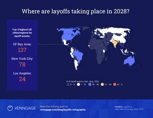 Free  Template: Regional Layoffs 2022 Map Chart