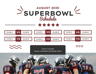 Free  Template: White Simple Superbowl Schedule Template