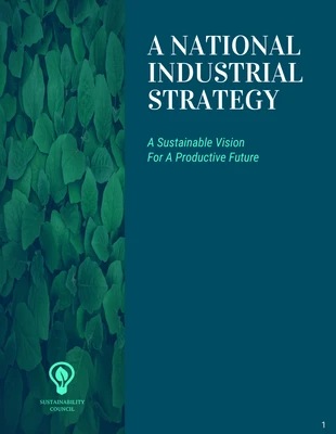 Free  Template: Green Industrial Sustainability Government Policy White Paper