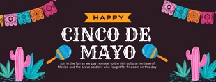 Free  Template: Banner Facebook Happy Cinco De Mayo rosa e blu pastello