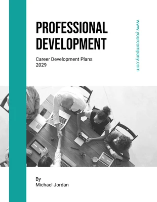 Free  Template: White And Teal Modern Elegant Career Professional Development Plans