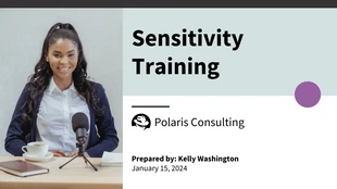 premium  Template: White and Blue Sensitivity Training Presentation Template