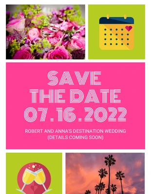 Free  Template: Save the Date - Einladung zur Hochzeit