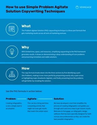 Free  Template: Simple Problem Agitate Solution Copywriting Techniques Infographic