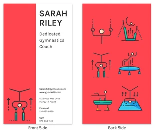 business  Template: Red Gymnastics Coach Business Card