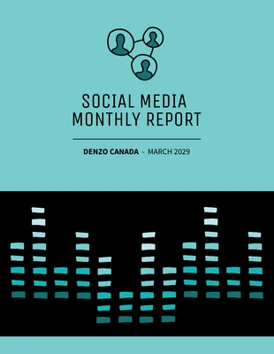 premium  Template: مقاييس وسائل التواصل الاجتماعي التقرير الشهري