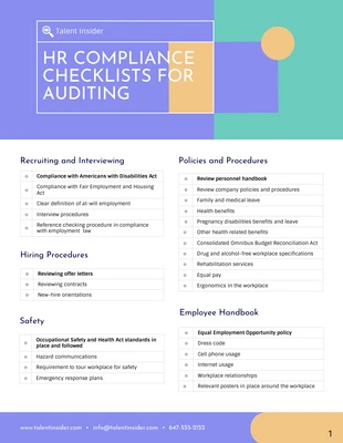 HR Compliance Checklist PDF