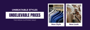 Free  Template: Banner de venta de ropa minimalista azul marino