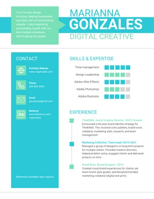 Free  Template: Professional Bright Infographic Resume