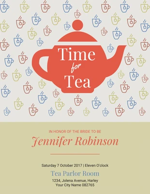premium  Template: Invitación a la fiesta del té