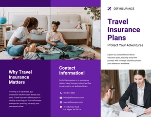 Free  Template: Travel Insurance Plans Brochure