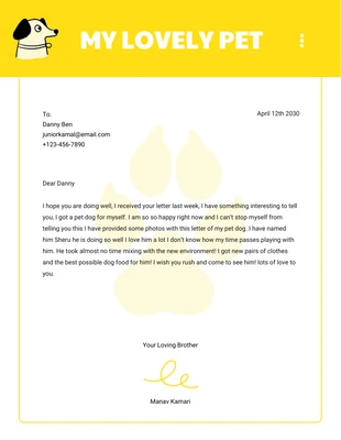 Free  Template: White And Yellow Cute Illustration Business Letterhead