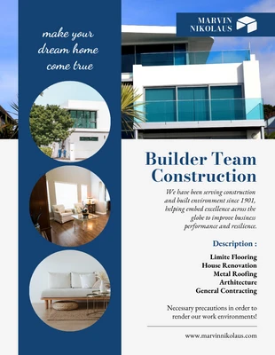 Free  Template: Light Grey And Blue Modern Construction Poster