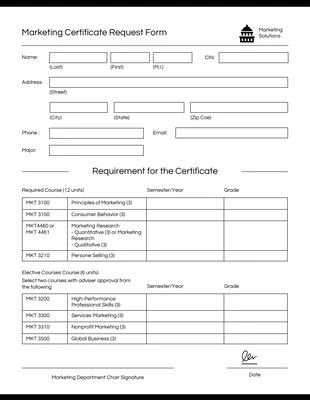 Free  Template: Minimalist Black and White Content Request Forms