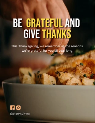 Free  Template: Affiche de Thanksgiving avec photo simple