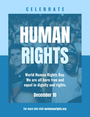 premium  Template: ملصقات حقوق الإنسان الزرقاء