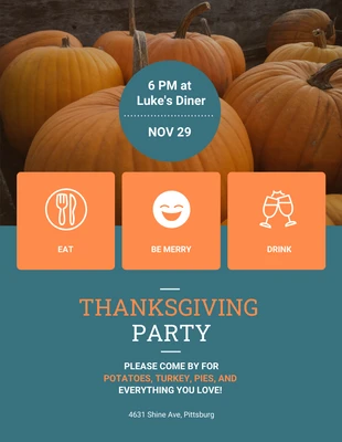 premium  Template: Pumpkins Modern Thanksgiving Party Poster 