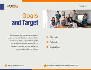 Orange Blue Moden Strategic Working Plan - صفحة 3