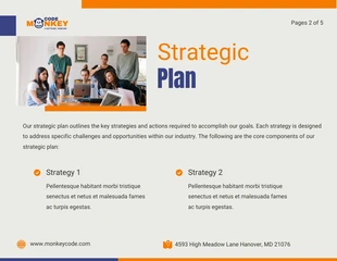 Orange Blue Moden Strategic Working Plan - صفحة 4