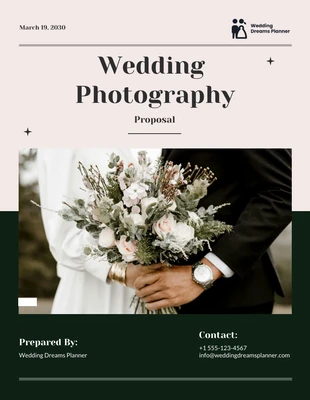 premium  Template: Proposition de photographie de mariage