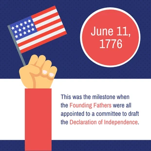 Free  Template: Postagem no Instagram sobre o marco do Dia da Independência dos EUA