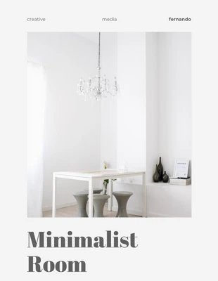 Free  Template: Couverture de livre de chambre minimaliste gris clair