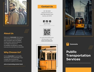 business  Template: Public Transportation Services Brochure