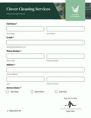 Free  Template: Simple Green Application Forms
