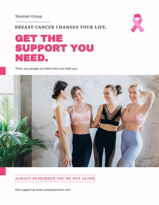Free  Template: Póster Blanco moderno de concientización sobre el cáncer de mama