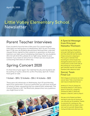 Simple Elementary School Newsletter