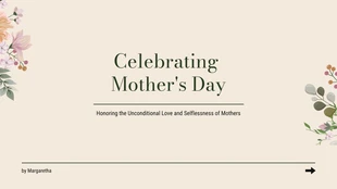 Free  Template: cream and green celebrate mother day presentation