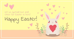 Free  Template: Yellow Easter Bunny Facebook Post