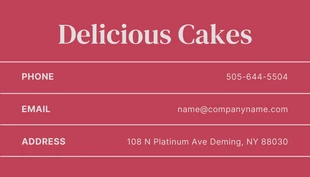 Light Grey And Pink Minimalist Cake Business Card - صفحة 2