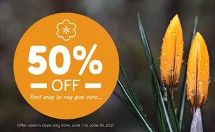 Free  Template: Bon de réduction Orange florale
