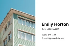 Free  Template: White Clean Minimalist Real Estate Business Card