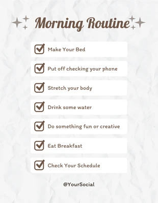 Free  Template: Light Grey Modern Texture Morning Routine Schedule Template