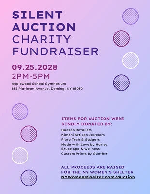 Free and accessible Template: Lilac Auction Poster