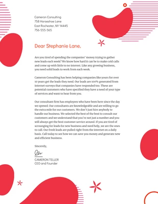 Free  Template: Red Patterns Consulting Briefkopf