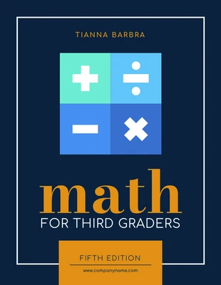 Free  Template: Navy And Orange Simple Math Poster